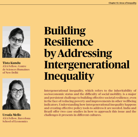 <strong>Kundu Tista</strong>, in  interview, “Building Societal Resilience, The Role of Inclusion in a Fragmented World” <em>AXA Research Fund</em>, Winter 2022, pp:21