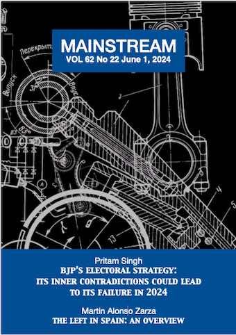 <strong>Quaiser, Neshat</strong>. 2024, “Indian Parliamentary Elections: Structures Beneath the Surface, ‘Choreographic Occultation’ and Authoritarian Personality”, <em>Mainstream Weekly</em>, Vol. 62(12)
